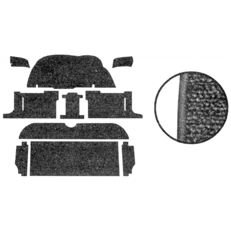Kit moquette standard noire (8 pièces) pour Golf 1 Cabriolet