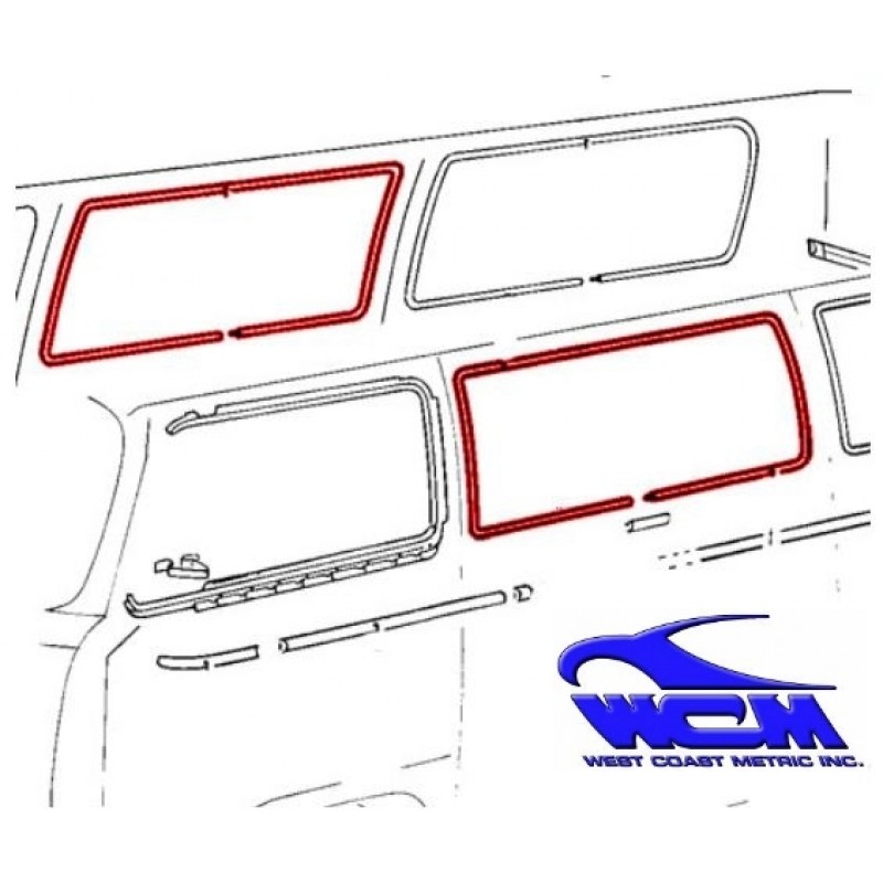 Chrome de vitre latérale centrale 68- pour véhicule sans déflecteur