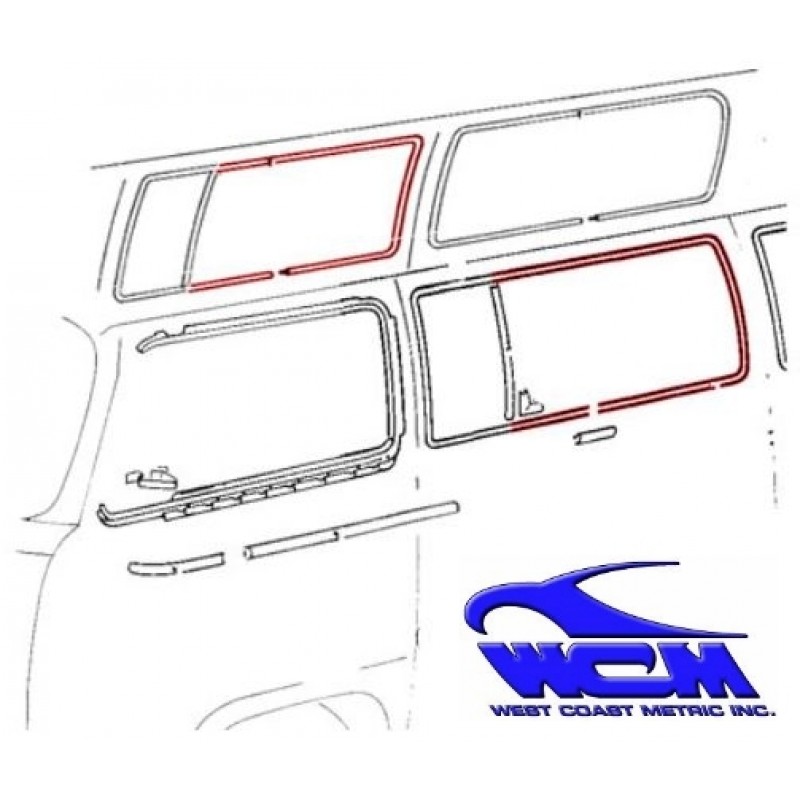 Chrome de vitre latérale centrale 68- pour véhicule avec déflecteur