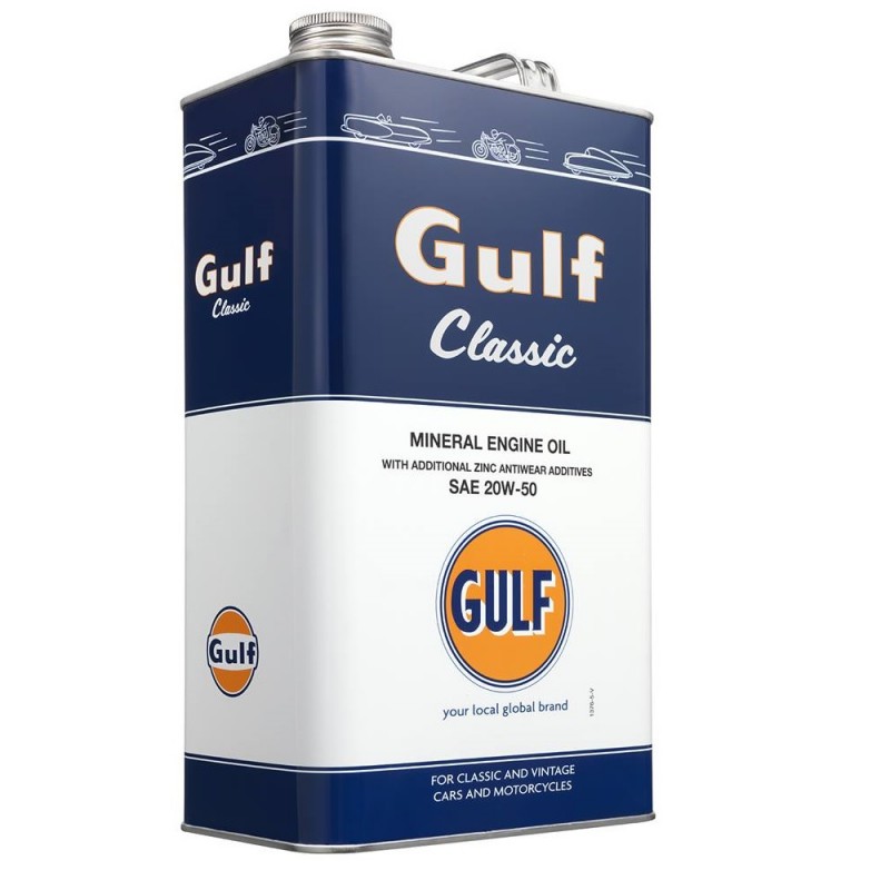 Huile minérale 20W50 GULF CLASSIC en bidon métal de 5L