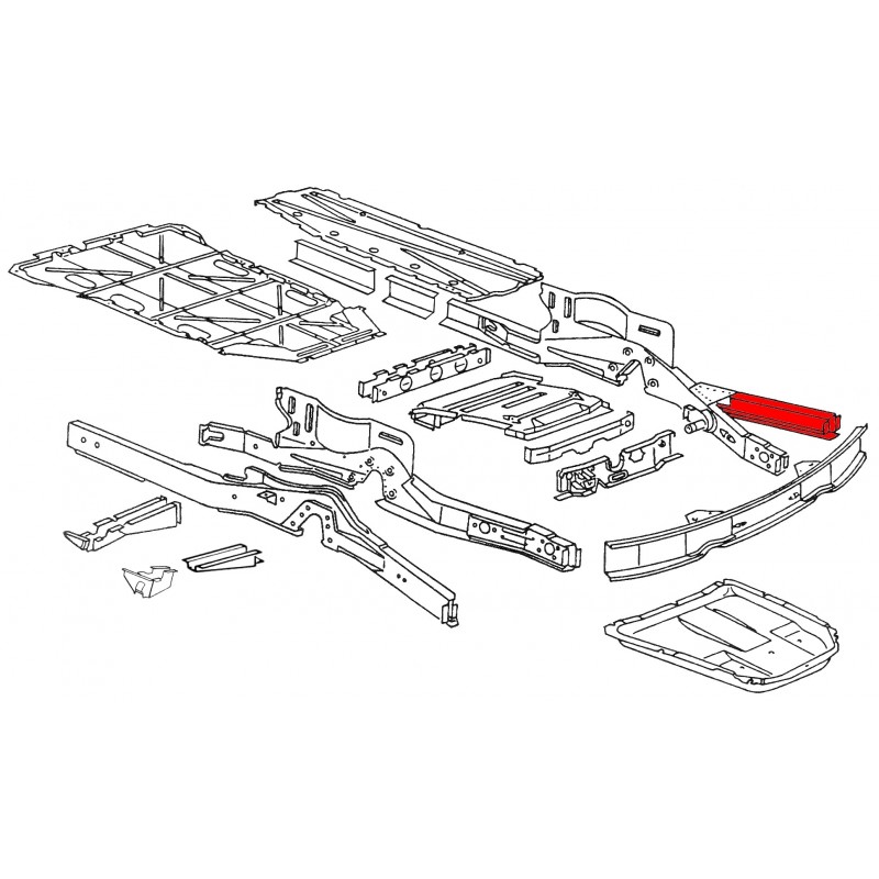 Poutrelle gauche sous plancher de cabine 68-