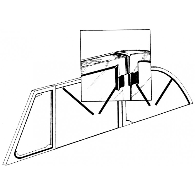 Set de 4 joints de cadre de vitre chromé de cabriolet