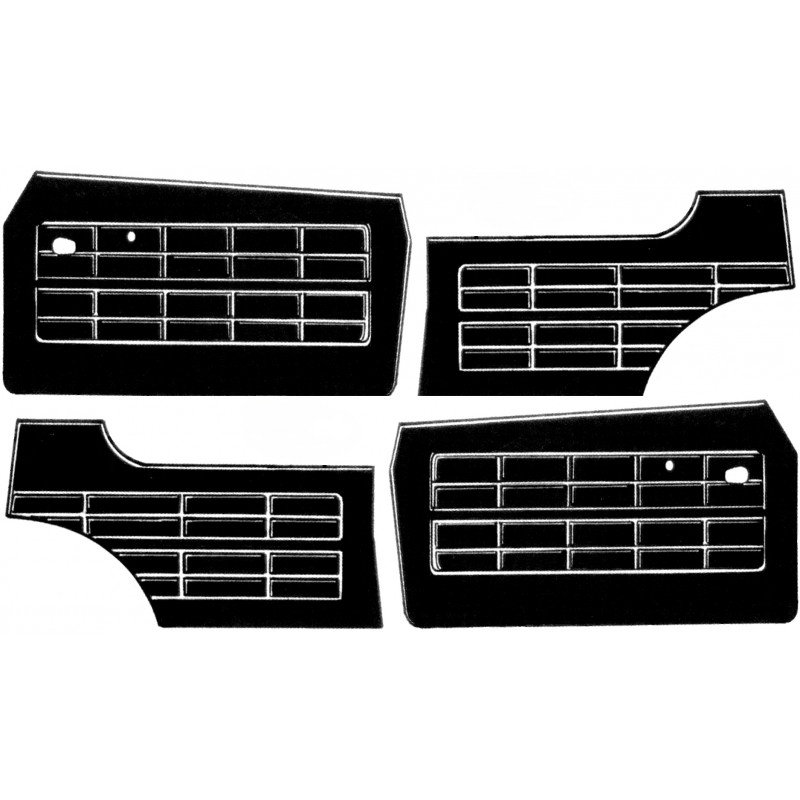 Set de 4 panneaux de portes 64-74 noirs (avec vide poche)