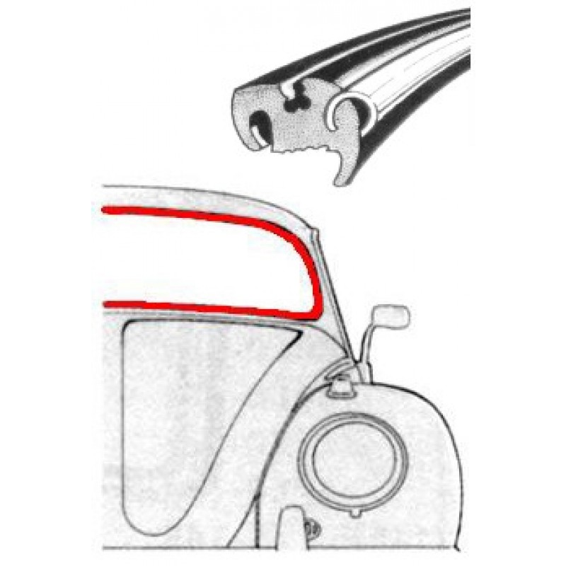 Joint de pare-brise 8/64- sauf 1303 (moulure plastique)