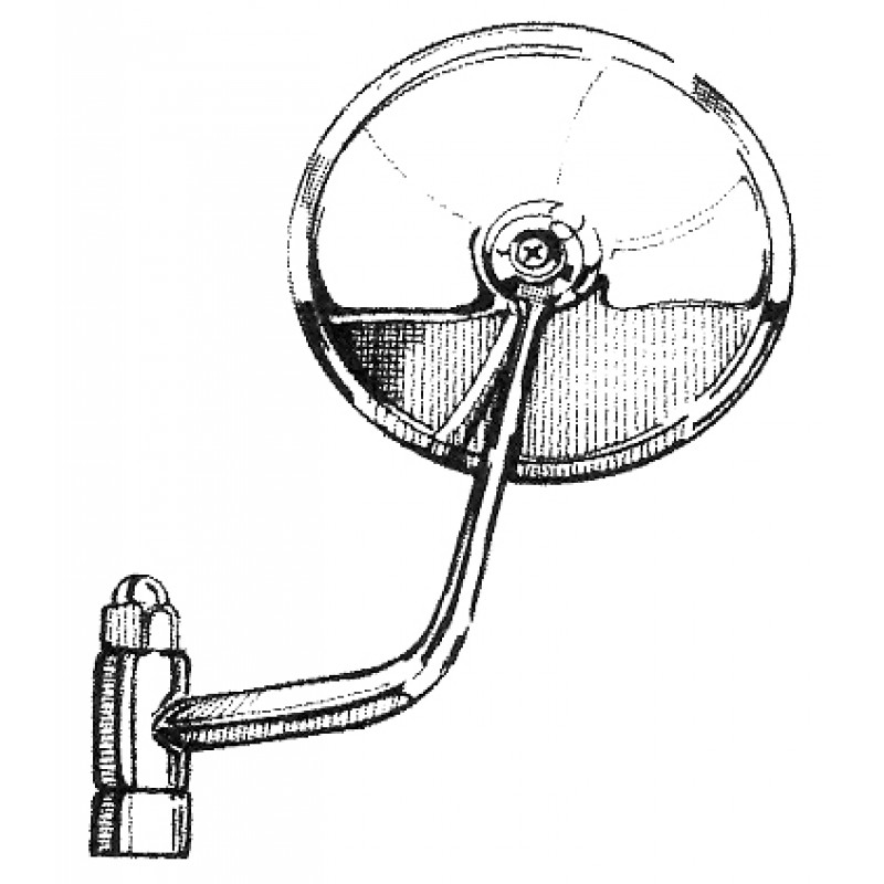 Rétroviseur rond chromé gauche WCM 8/50-7/67