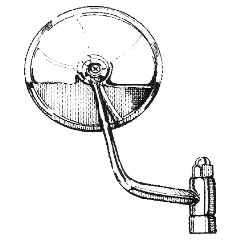 Rétroviseur rond chromé droit (forme identique au gauche) 8/50-7/67