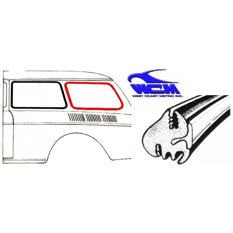 Joint de vitre latérale fixe arrière gauche ou droite 62-74  WCM