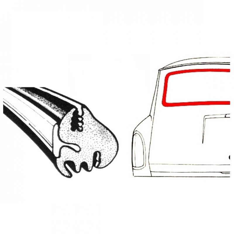 Joint de lunette arrière pour moulure T3 Variant 62-74