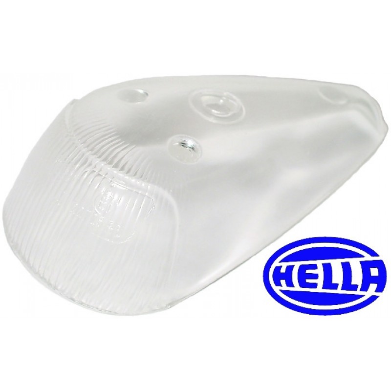 Glace de clignotant d’aile blanche 8/63- HELLA (avec marquage CE)