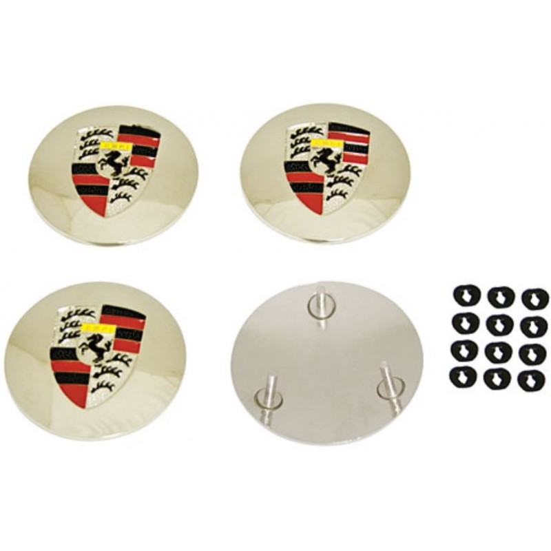 Set de 4 centres avec logo STUTTGART pour enjoliveurs style 356