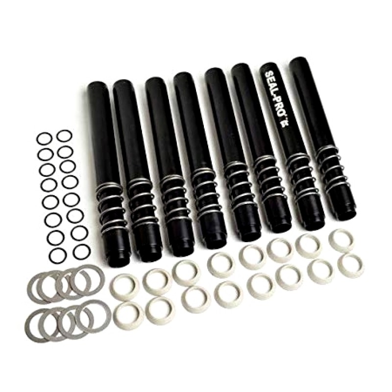 Set de 8 tubes enveloppes alu anodisé noir à ressort avec 2 toriques JAYCEE