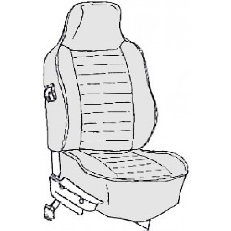 Kit housses de sièges noir 74-76 avec appuis tête incorporé (basketweave #01)