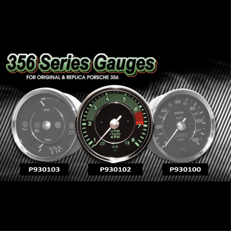 Compte-tours 8000tours/min pour Porsche 356 ou réplique 356