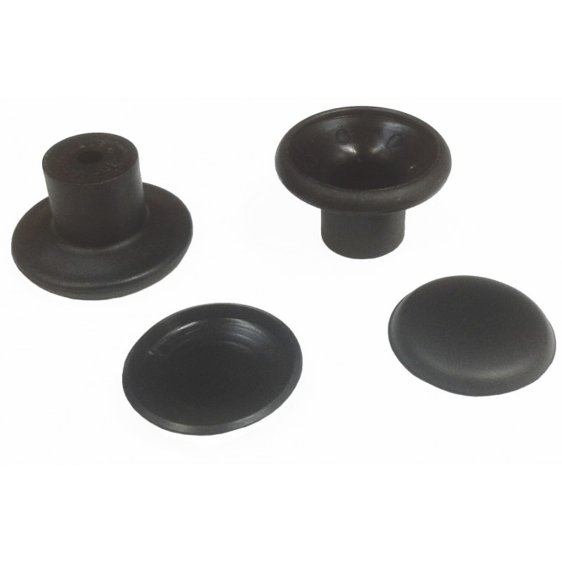 Set de 2 patères noires et vis pour brassière 50-67