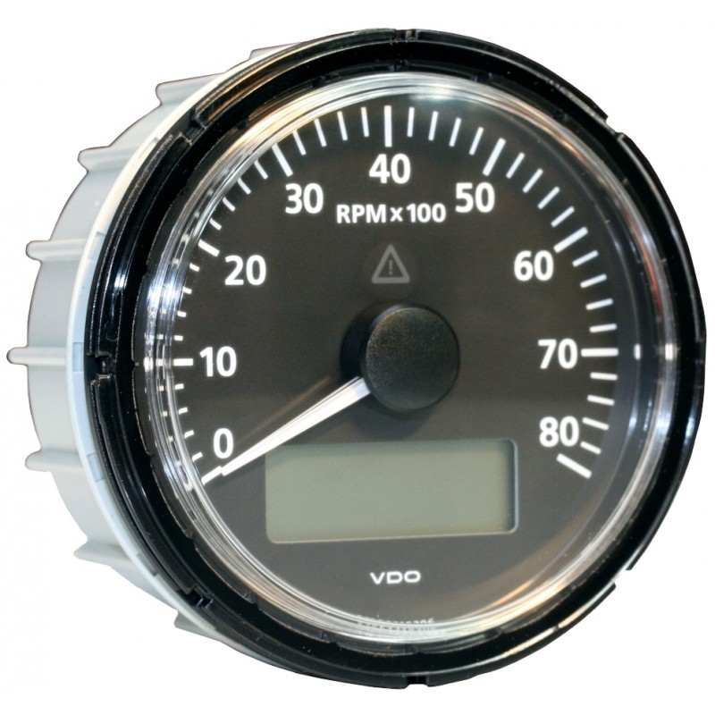 Compte-tours 8.000 tours fond noir diam. 85mm
