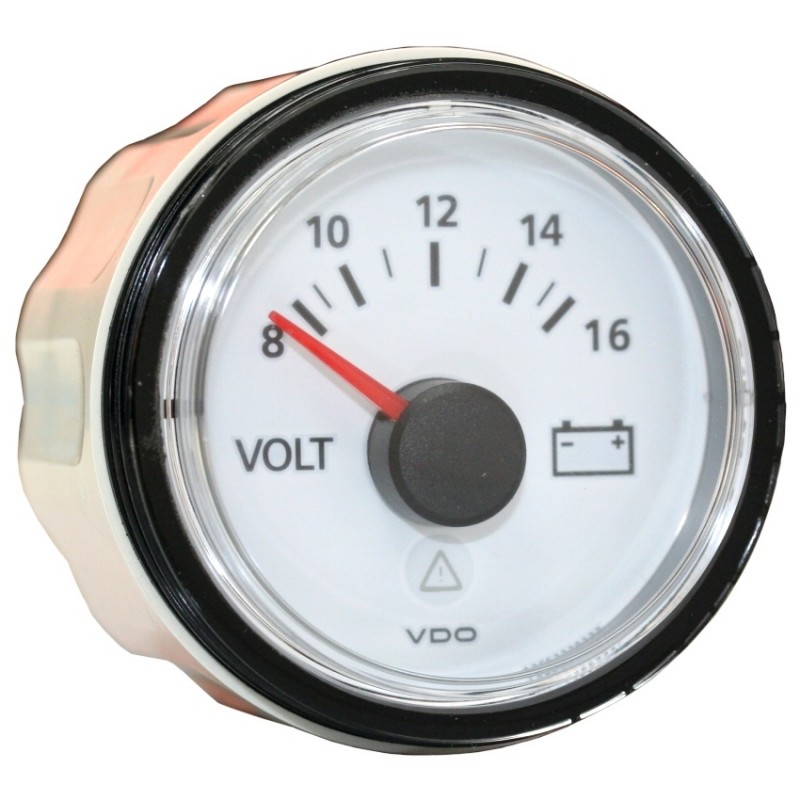 Voltmètre 8-16 volts fond blanc