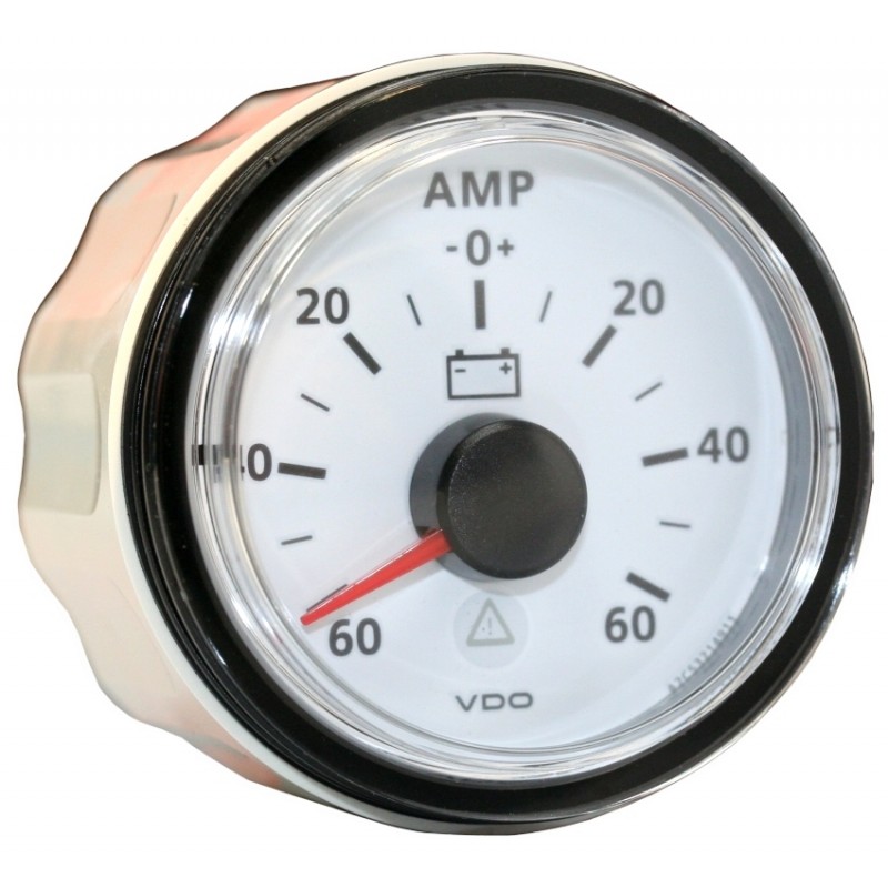 Ampèremètre -60/+60 amp fond blanc
