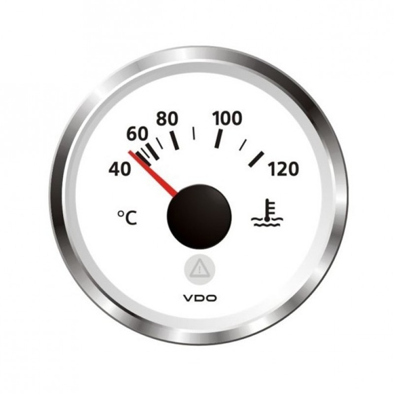Cadran de température d'eau 40-120°C diam 52mm fond blanc VDO