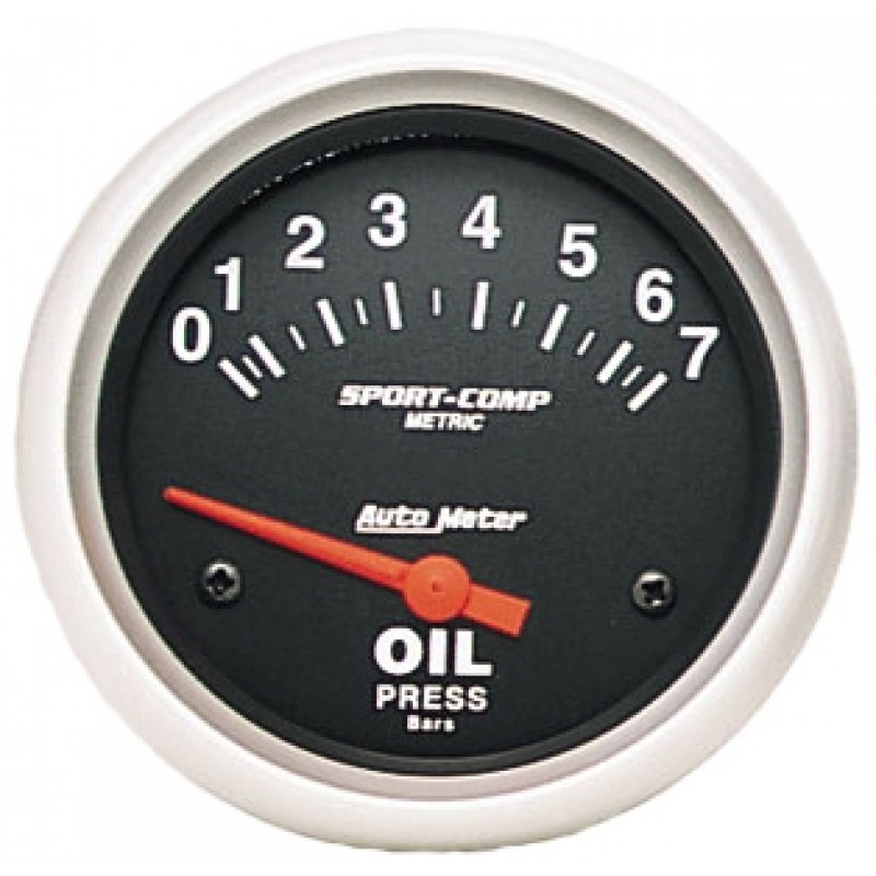 Manomètre de pression d’huile «SPORT COMP» diamètre 67mm 0-7 bars
