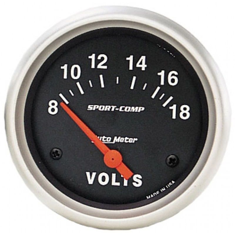 Voltmètre «SPORT COMP» diamètre 67mm  8-18 volts