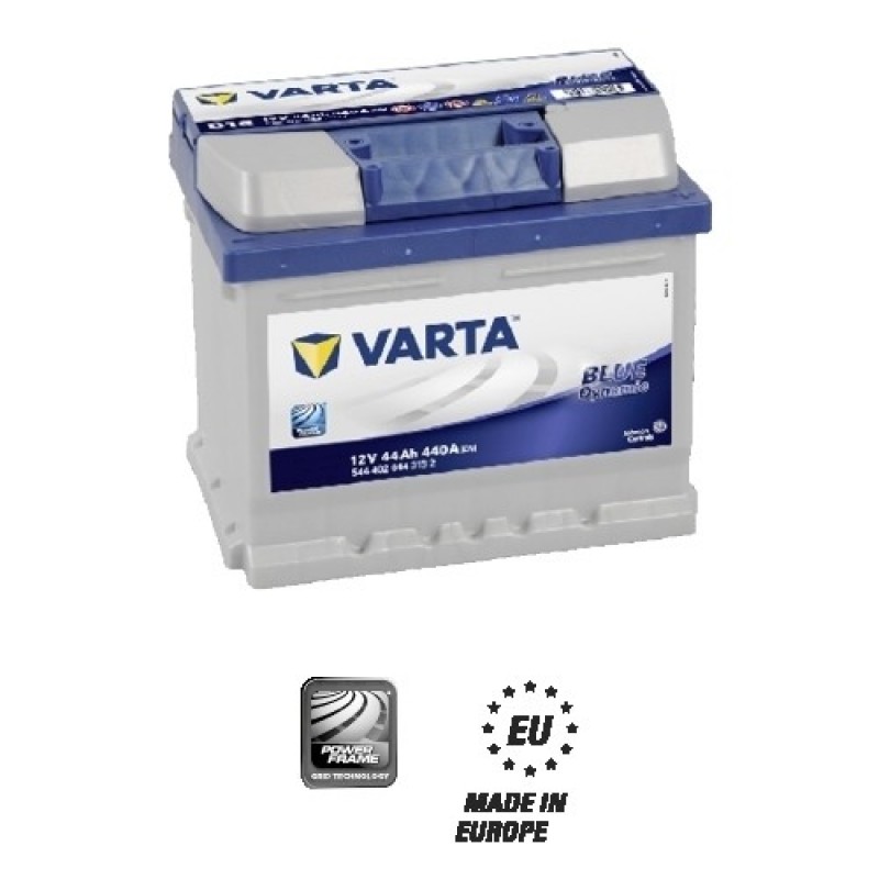 Batterie 12V - PLEINE - 207x175xH175   40Ah 440A   VARTA BLUE
