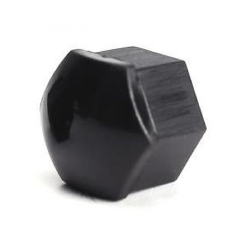 Cache-écrou de roue en plastique noir (tête hexagonale 17mm)