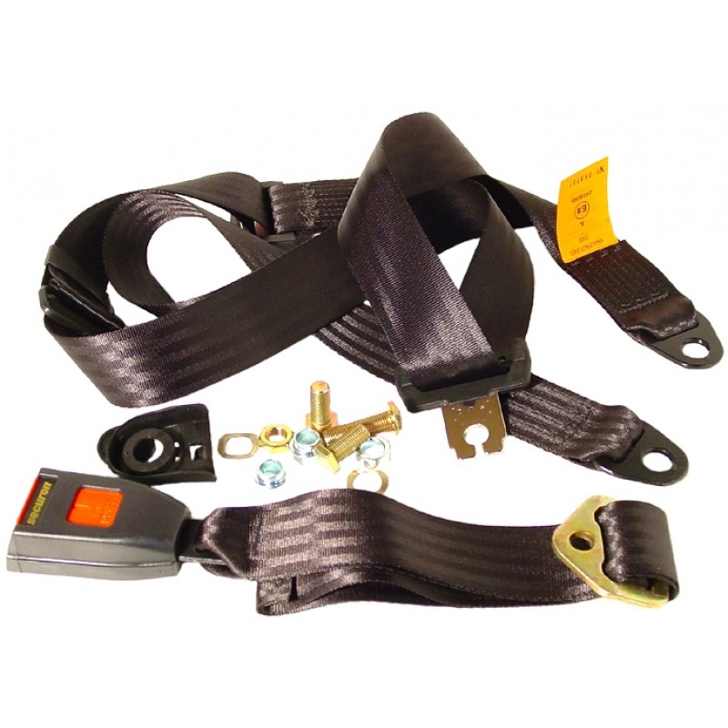 Ceinture sécurité arrière noire manuelle (3 points d’attache)