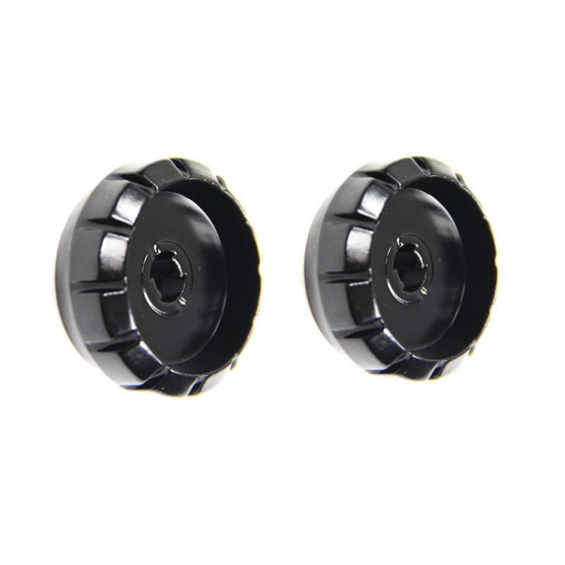 Set de 2 embases noires style Sapphire derrière bouton de commande pour autoradio Retrosound