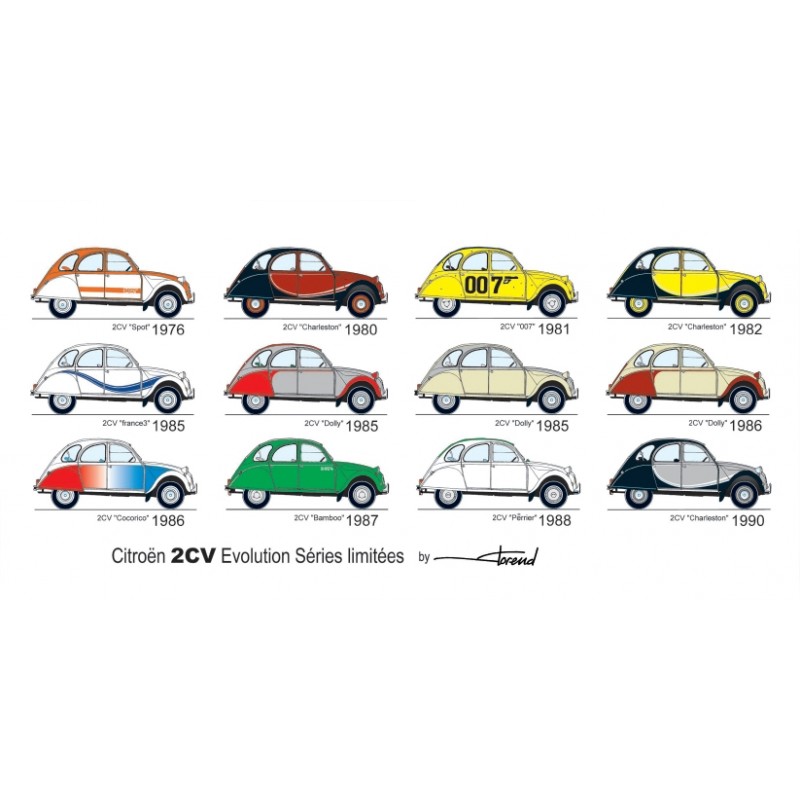 Carte postale "2CV EVOLUTION SERIES LIMITEES"