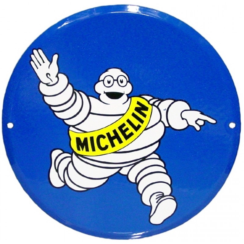 Tôle ronde plate émaillée MICHELIN  (diam 250mm)