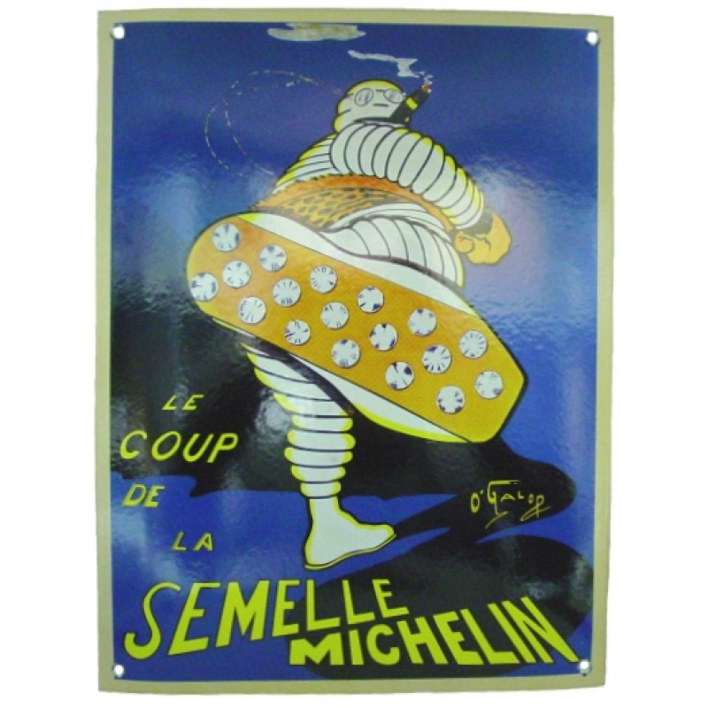 Tôle émaillée bombée MICHELIN SEMELLE  (230x300mm)