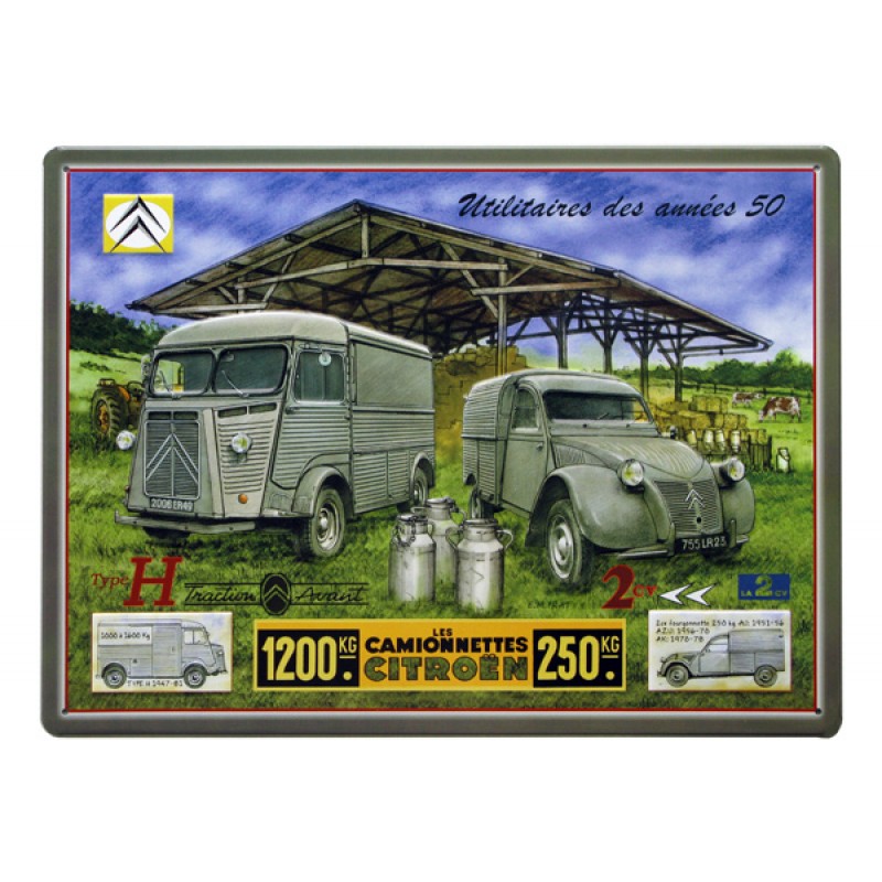 Tôle sérigraphiée avec relief CITROEN UTILITAIRES (400x300mm)