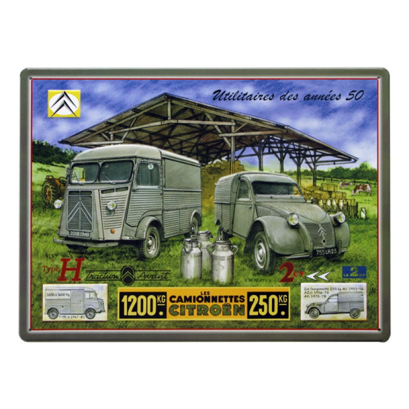 Tôle sérigraphiée avec relief CITROEN UTILITAIRES  (400x300mm)