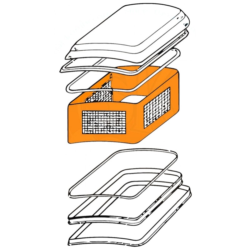 Toile de Westfalia 64-67 à 3 fenêtres JAUNE qualité sup