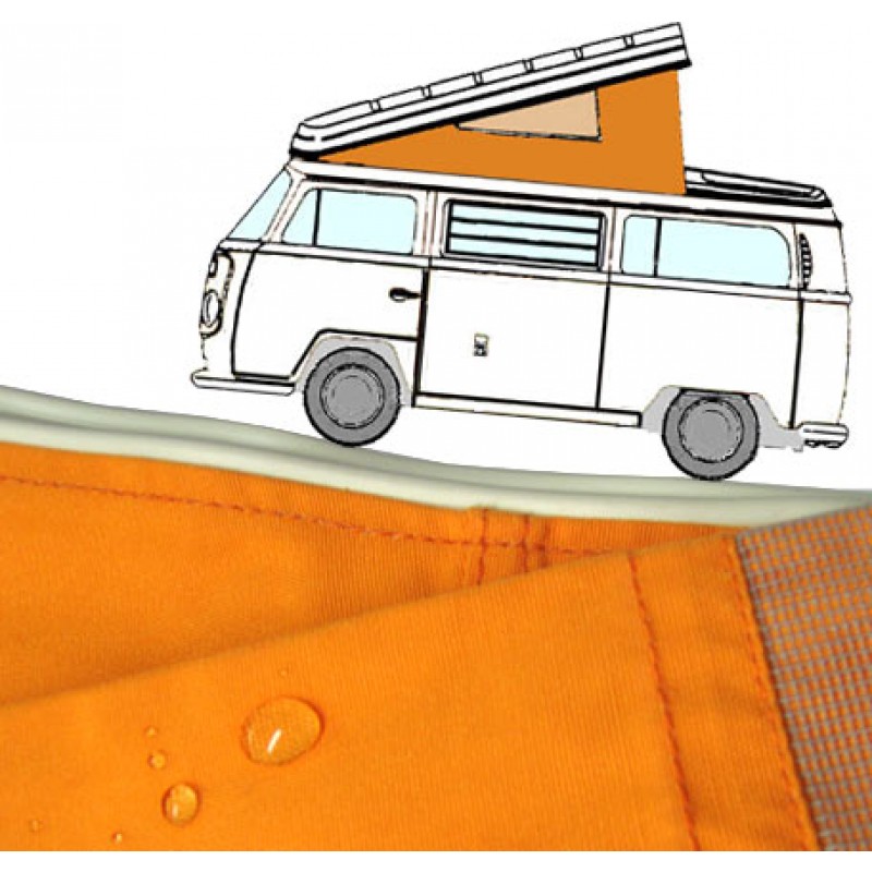 Toile de Westfalia 68-73 à 3 fenêtres ORANGE qualité sup