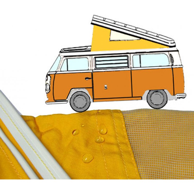 Toile de Westfalia 74-79 à 3 fenêtres JAUNE qualité sup